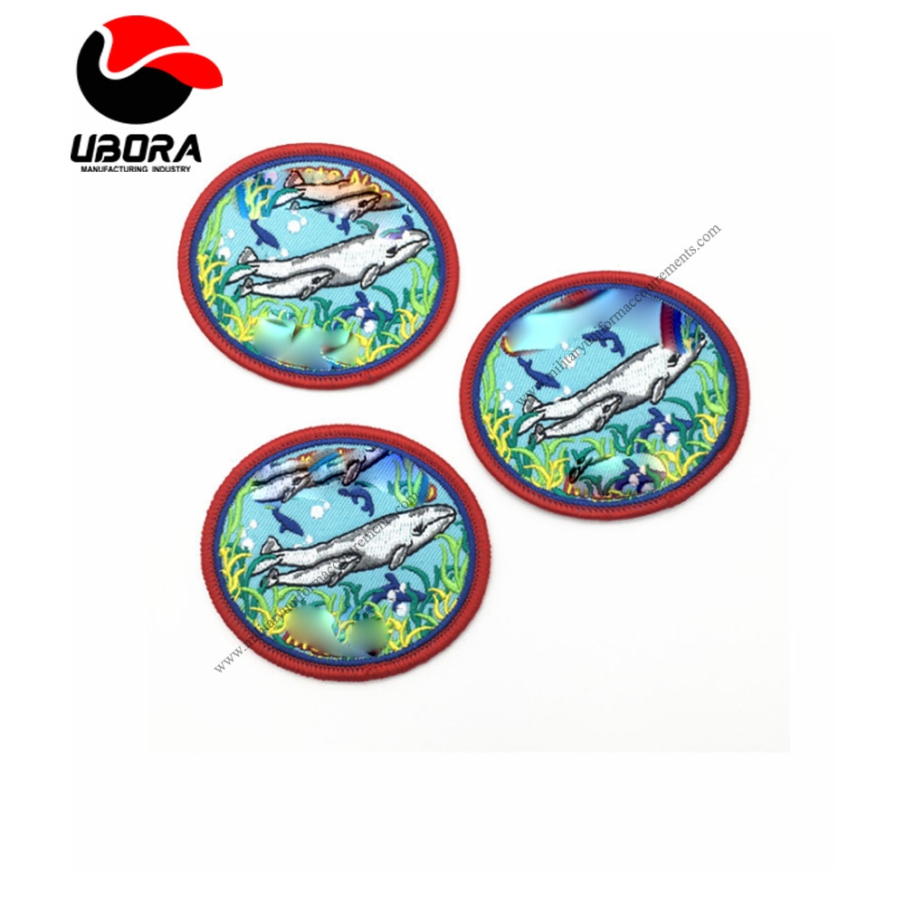 Custom machine Embroidery Patches and Badges with Iron on embroidery patch rounded shape